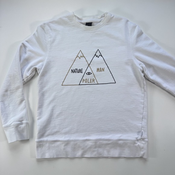 Poler Other - POLER Venn Diagram Logo Pullover Crewneck Sweatshirt Adult Small White *Read